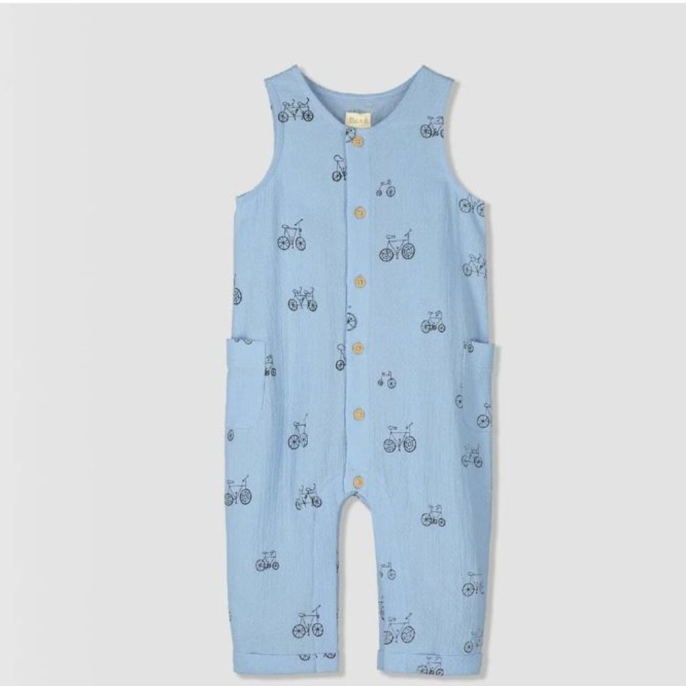 Ettie + H Blue Bikes Mewan Romper 6-9 Months
